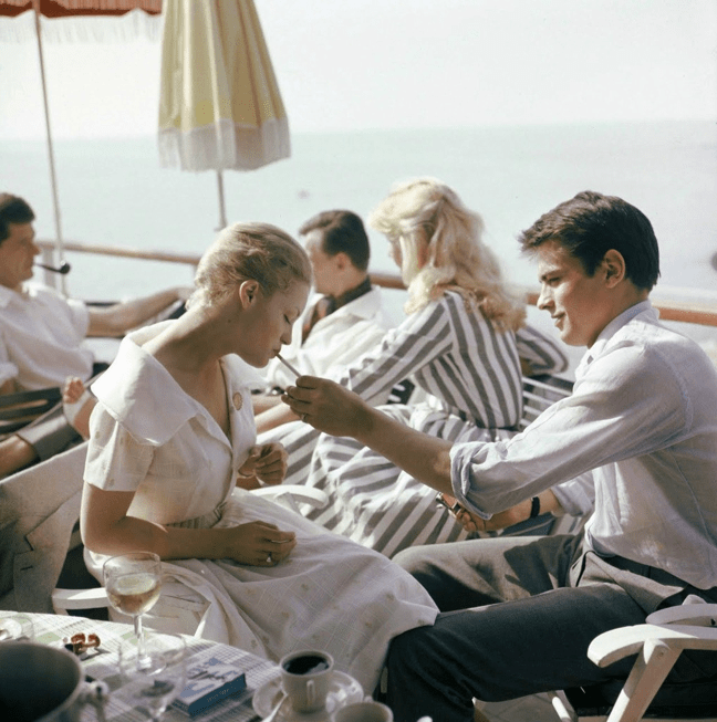 Alain Delon with Romy Schneider
