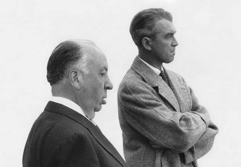 Alfred Hitchcock and James Stewart
