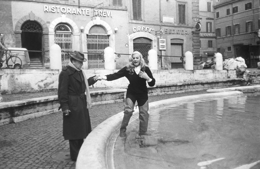 Federico Fellini and Anita Ekberg
