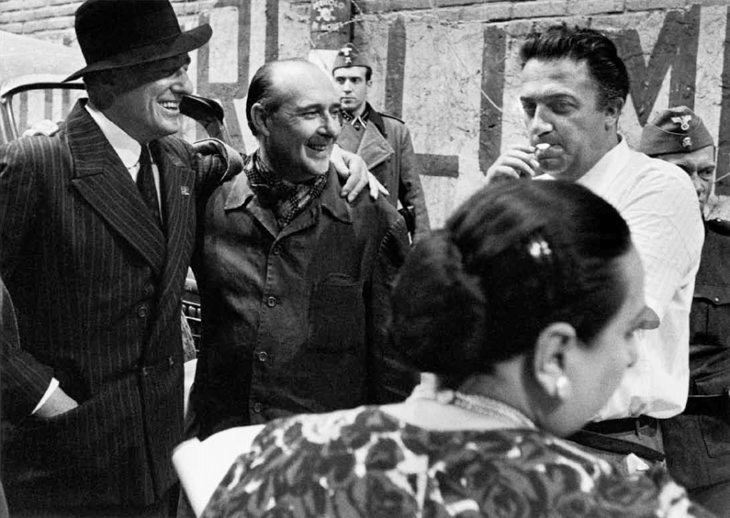 Vittorio De Sica, Roberto Rossellini and Federico Fellini
