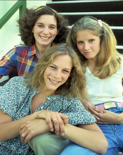 Jamie Lee Curtis with Nancy Kyes and PJ Soles