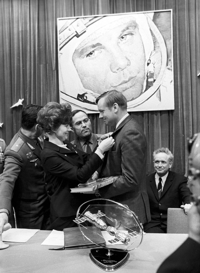 Valentina Tereshkova and Neil Armstrong