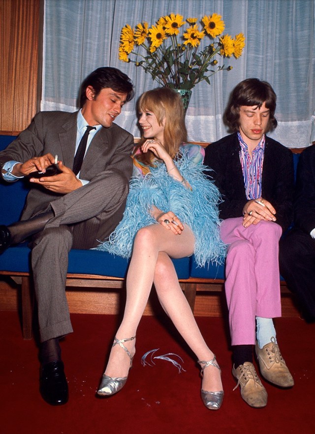 Alain Delon, Marianne Faithfull and Mick Jagger